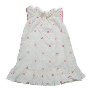 Smocked neck embroidered dress
